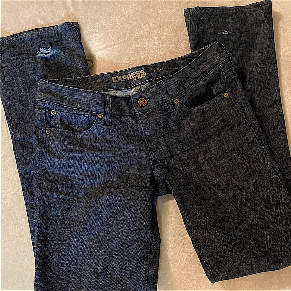 Express Barely Boot dark size 4 womens jeans